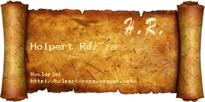 Holpert Róza névjegykártya